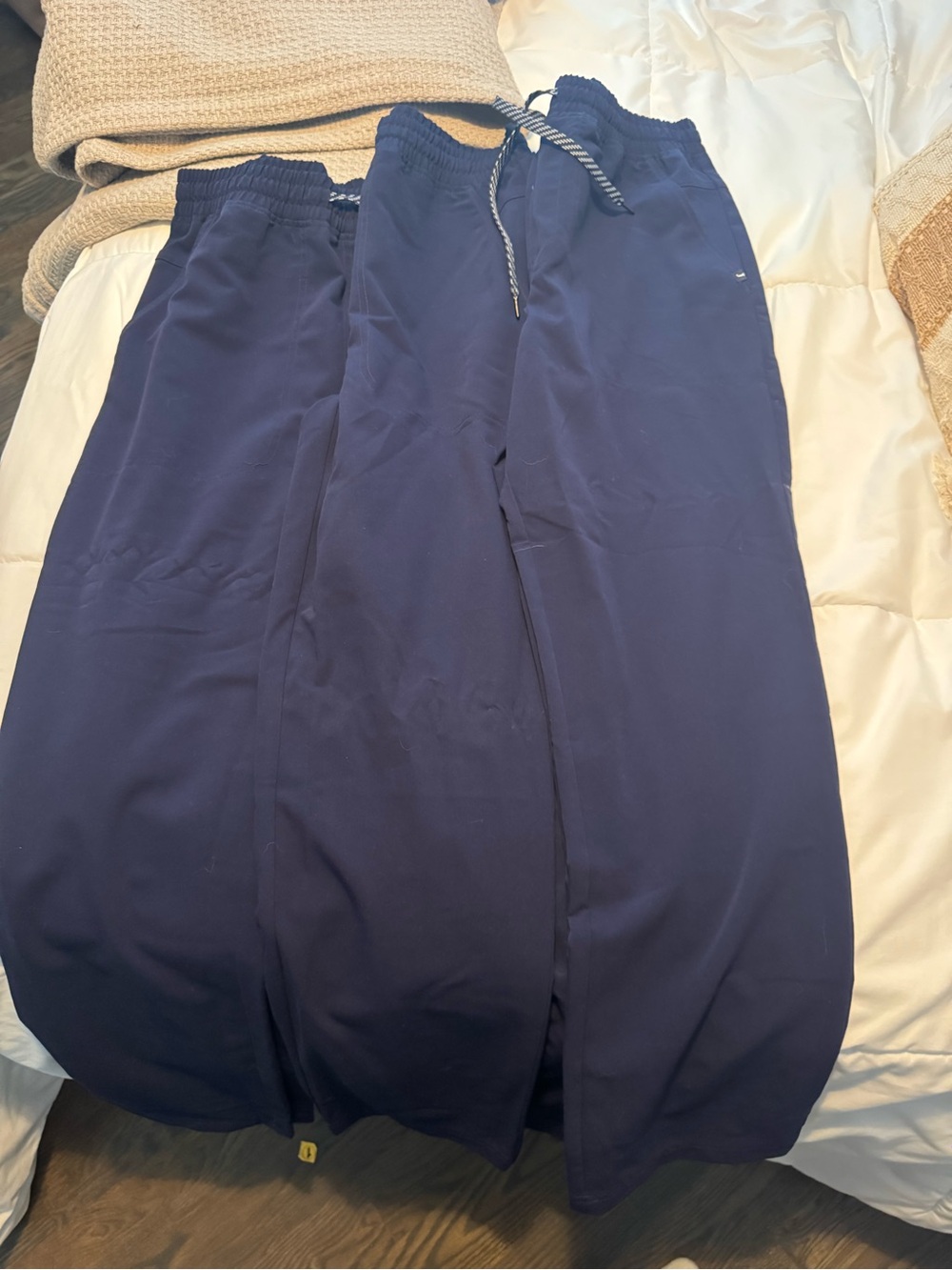 Men's Navy Elastic-Waist scrub Pants 3 pairs